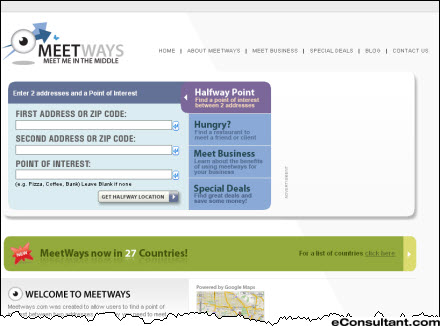 free online service to find a meeting point between two addresses addresses free online
