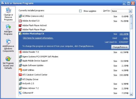 Reg Keys To Add/Remove Programs Winxp