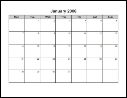 Printcalendar Page on Print 2008 Calendar Twelve Pages Monthly Ask The Econsultant