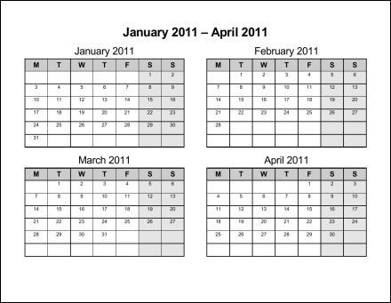 2011 3 Pages Landscape PDF Calendar