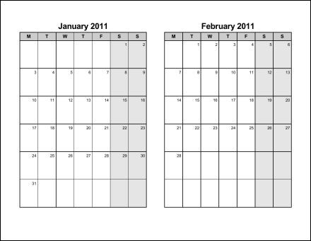 Print Free Calendars 2011 on Print 2011 Calendar   Six Pages  Bi Monthly    Ask The Econsultant