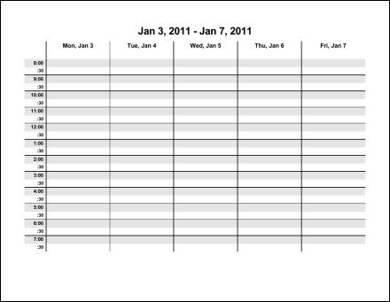 weekly calendar 2011. 2011 52 Pages Mon-thru-Fri