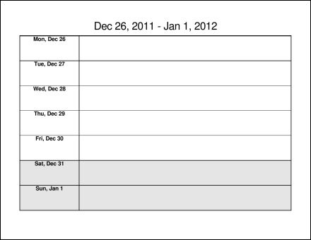 Weekly Calendar Pdf
