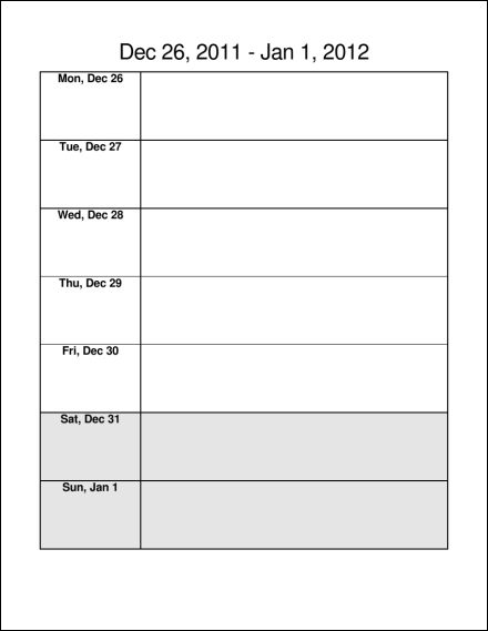 Weekly Calendar Pdf