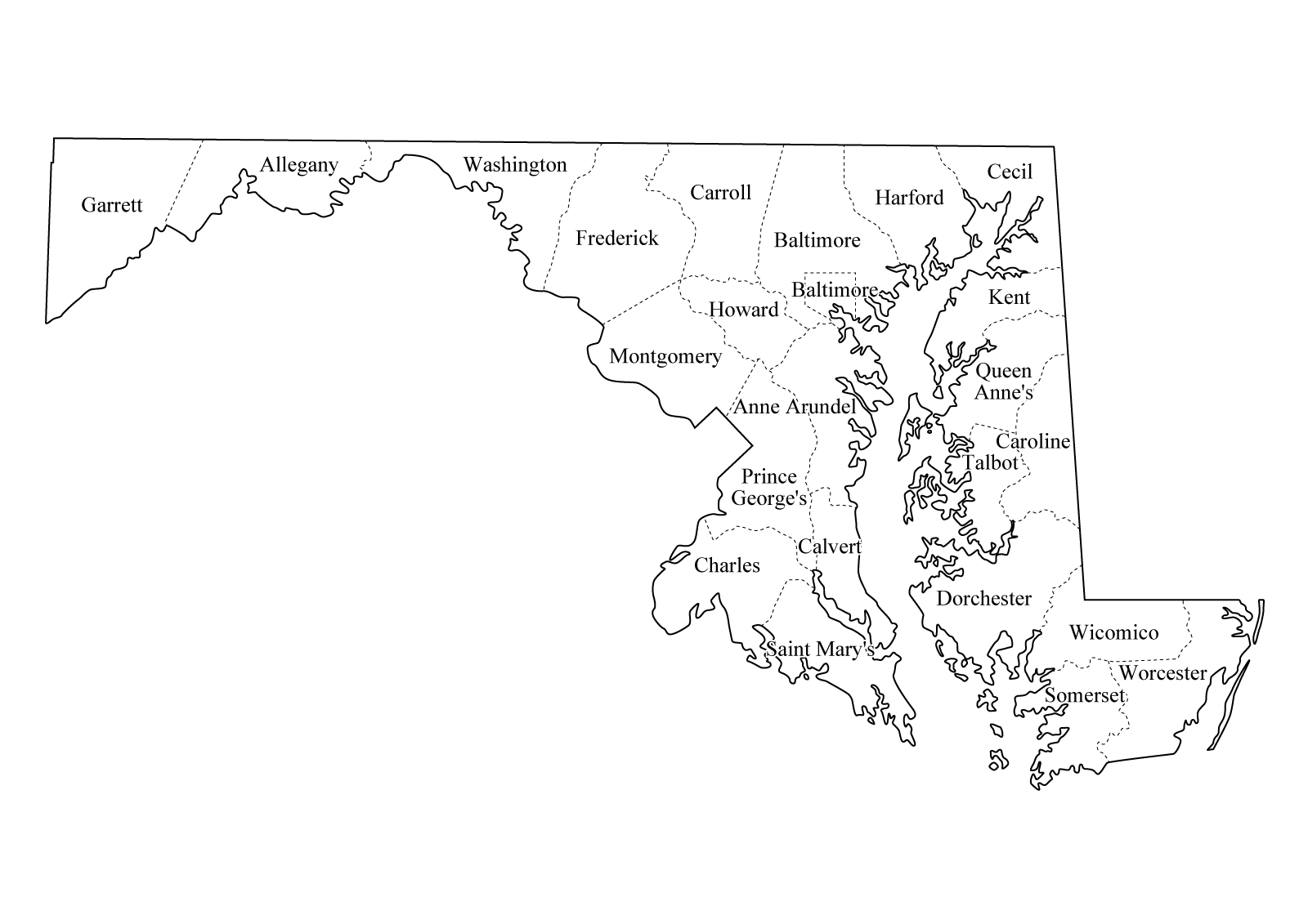 clipart map of maryland - photo #27