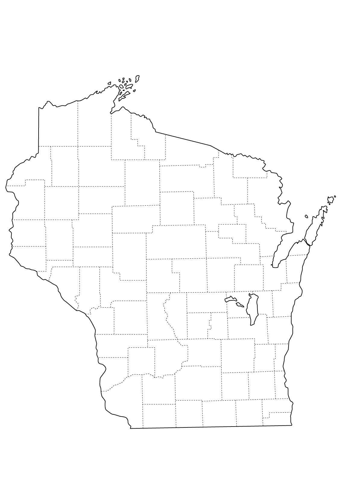 clipart map of wisconsin - photo #45